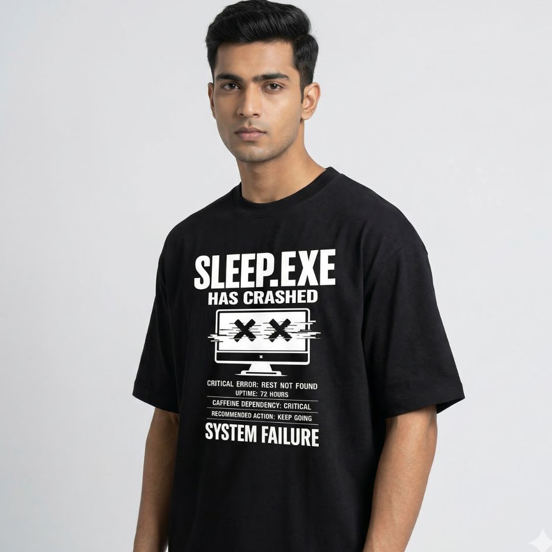 Sleep.exe Has Crashed — Men's Oversized T-Shirt