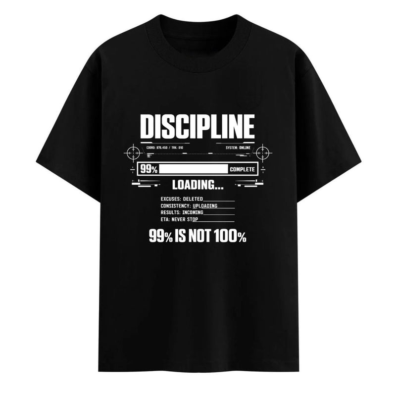 Discipline Loading 99% — Men's Oversized T-Shirt