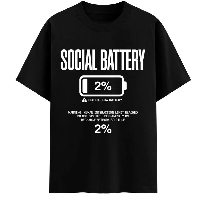 Social Battery 2% — Men's Oversized T-Shirt