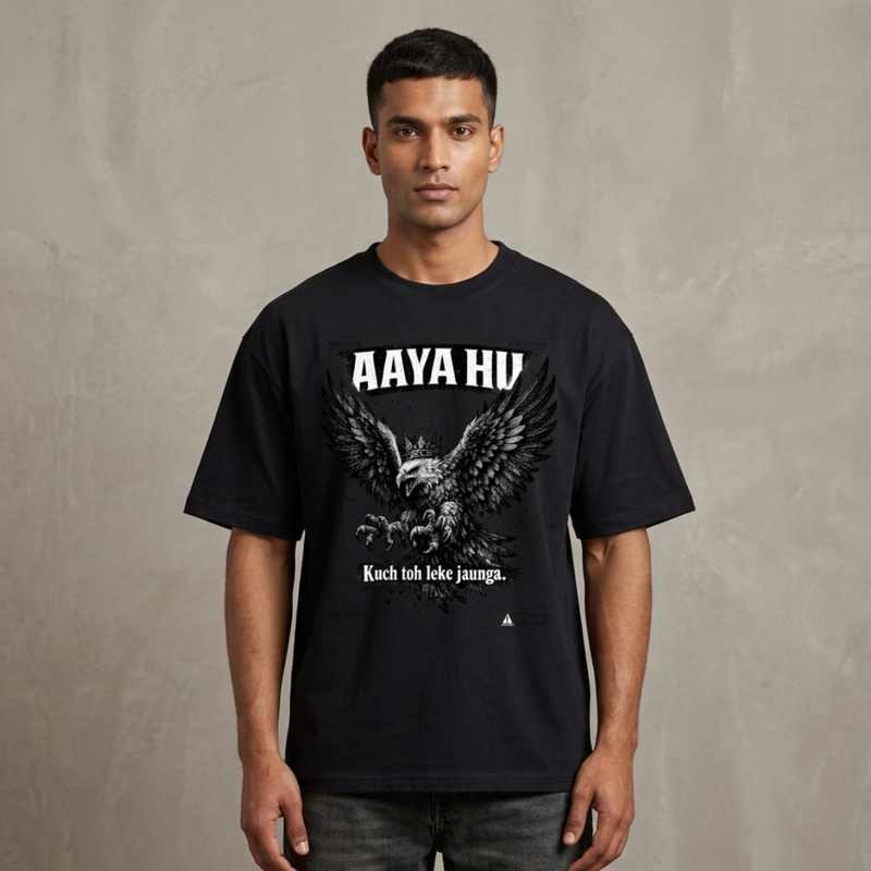 `Aaya Hu — Men's Oversized T-Shirt`
