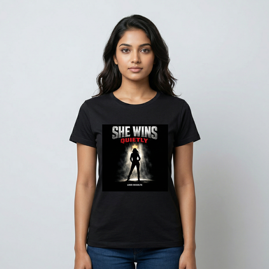 She Wins Quietly — Women's T-Shirt