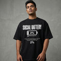Social Battery 2% — Men's Oversized T-Shirt