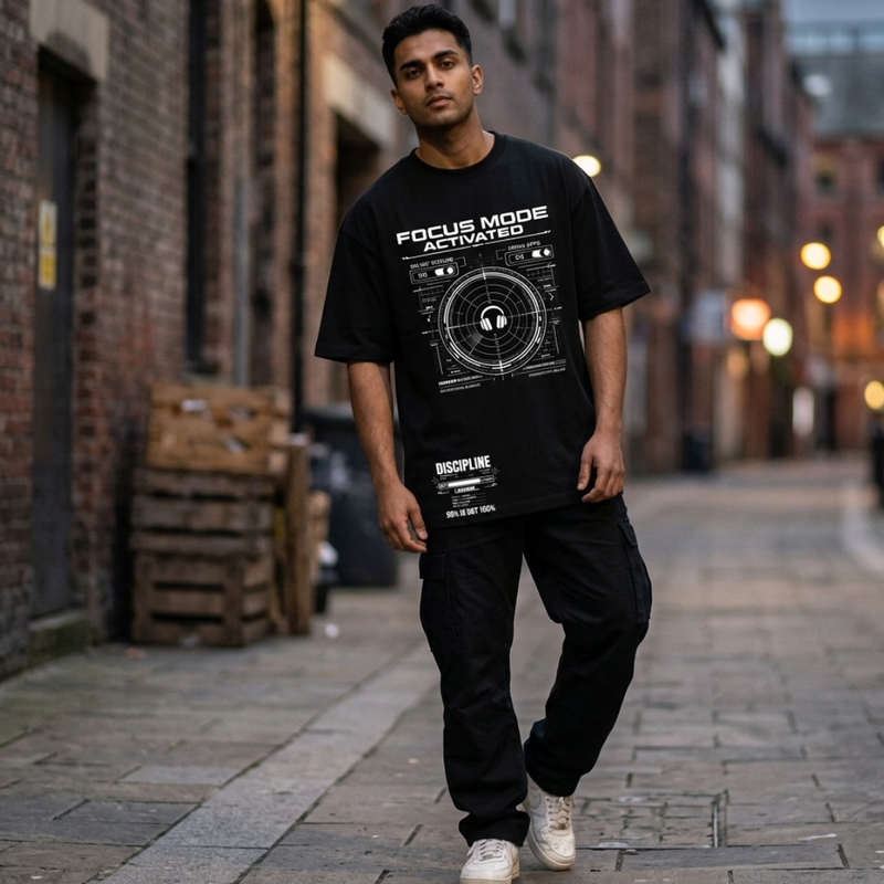 Focus Mode Activated — Men's Oversized T-Shirt